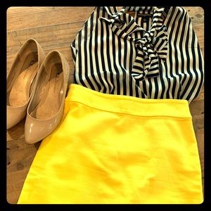 LOFT Petites Woven Pencil Mini Skirt in 00P Yellow